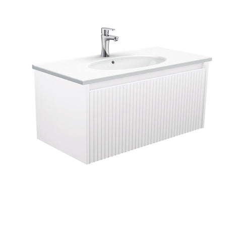 Fienza Rotondo Alina Satin White 900 Wall-Hung Vanity ROT90RW