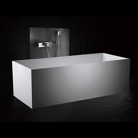 Kaskade Bath Lona Rectangular 1500mm Stone Matte White RS23-1500