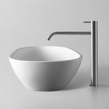 Kaskade Viva Egg Counter Top Basin 605mm Stone Matte White RSA03-605