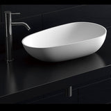 Kaskade Viva Egg Counter Top Basin 605mm Stone Matte White RSA03-605