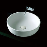 Kaskade Omnia Round Counter Top Basin 455mm Stone Matt White RSA13-455