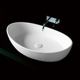 Kaskade Impro Oval Counter Top Basin 600mm Stone Matte White RSA24-600