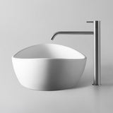 Kaskade Impro Oval Counter Top Basin 600mm Stone Matte White RSA24-600