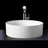 Kaskade Bowl Round Counter Top Basin 400mm Stone Matte White S02-400