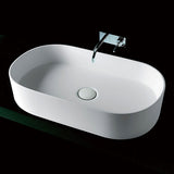 Kaskade Bowl Stadium Counter Top Basin 600mm Stone Matte White S03-600