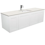 Fienza Sarah Roman Sand Undermount Single Bowl 1500 Mila Wall-Hung Vanity SA150M