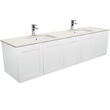 Fienza Sarah Roman Sand Undermount Double Bowl 1800 Mila Wall-Hung Vanity SA180MD