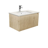 Fienza Sarah Roman Sand Undermount 750 Alina Scandi Oak Wall-Hung Vanity SA75RSC