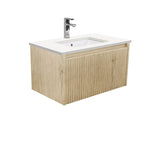 Fienza Sarah Crystal Pure Undermount 750 Alina Scandi Oak Wall-Hung Vanity SC75RSC