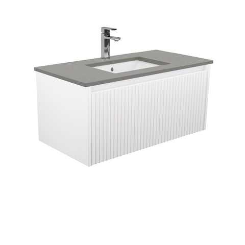 Fienza Sarah Dove Grey Undermount 900mm Alina Wall-Hung Vanity SD90RW