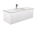 Fienza Sarah Bianco Marble Undermount 1200 Alina Satin White Wall-Hung Vanity SI120RW