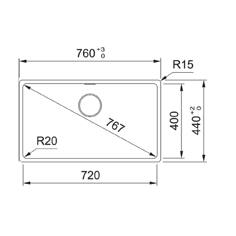Franke Sink Maris Single Bowl 720mm Topmount Inc.DT651 TM Polar White MRG610-72FPC - PW