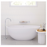 Fienza Sasso 1550mm Stone Bath Matte White ST28-1550