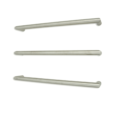 Radiant Polished 800mm Round Single Bar Heated Towel Rail (Left or Right Wiring) SBRTR-800