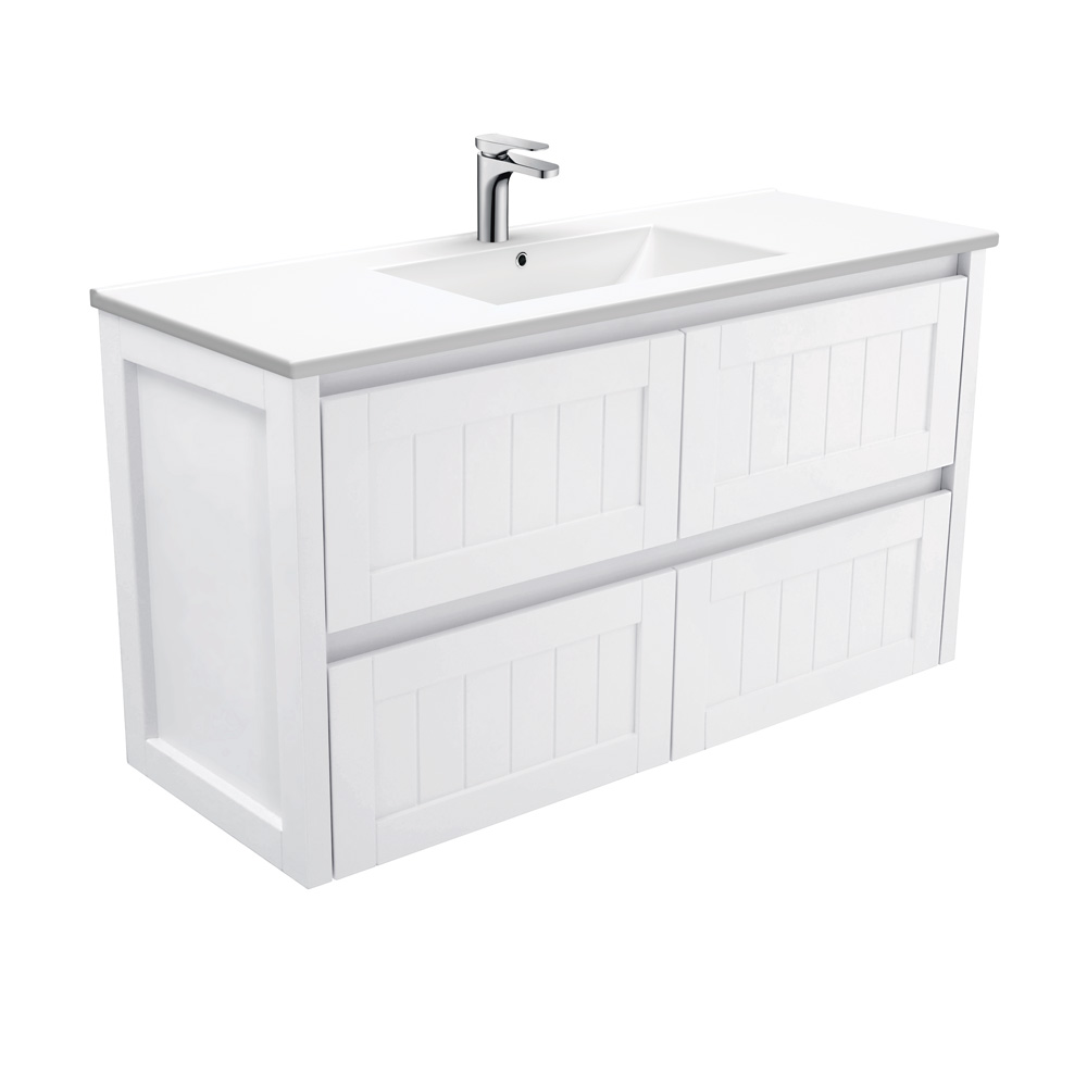Fienza Dolce Hampton 1200mm Wall Hung Vanity Unit White TCL120T (4505109856316)