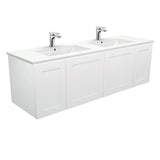 Fienza Dolce Mila 1500mm Wall Hung Vanity Double Bowl White TCL150MD