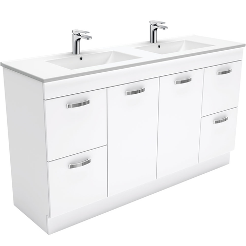 Fienza Dolce Ceramic 1500mm Vanity Kickboard with handles (Double bowl) White TCL150NKWD (4505110708284)