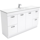 Fienza Dolce Ceramic 1500mm Vanity Kickboard with handles (Single bowl) White TCL150NKWS (4505110675516)