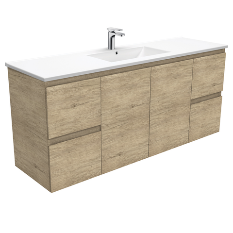 Fienza Dolce Edge Scandi Oak 1500mm Vanity Wall Hung (Single Bowl) Oak TCL150SS (4505112150076)