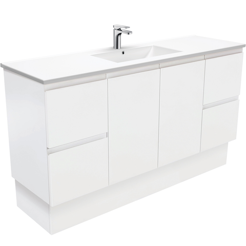 Fienza Dolce Fingerpull Matte 1500mm Vanity Kickboard (Single Bowl) Matte White TCL150ZKS (4505111822396)