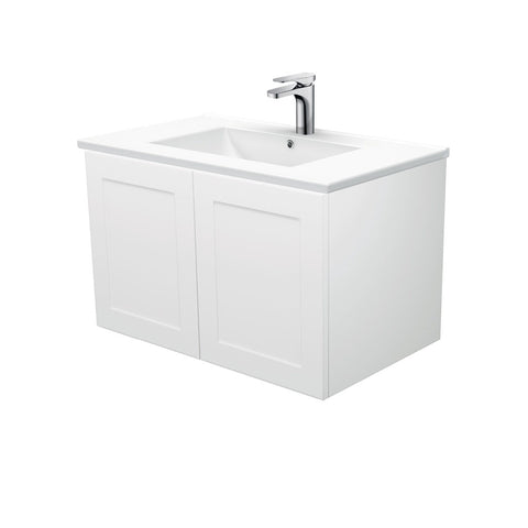 Fienza Dolce Mila 750mm Wall Hung Vanity Unit Right Drawers White TCL75MR