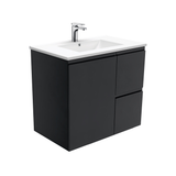 Fienza Dolce Black 750mm Vanity Wall Hung (Right Drawers) Black TCL75ZBR (4505113264188)