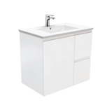 Fienza Dolce Fingerpull Matte 750mm Vanity wall hung (Left Drawers) Matte White TCL75ZL (4505111298108)