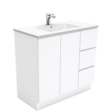 Fienza Dolce Fingerpull 900mm Vanity Kickboard (Right Drawers) White TCL90CR (4505111167036)