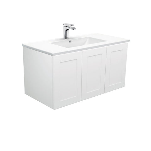Fienza Dolce Mila 900mm Wall Hung Vanity Unit Left Drawers White TCL90ML