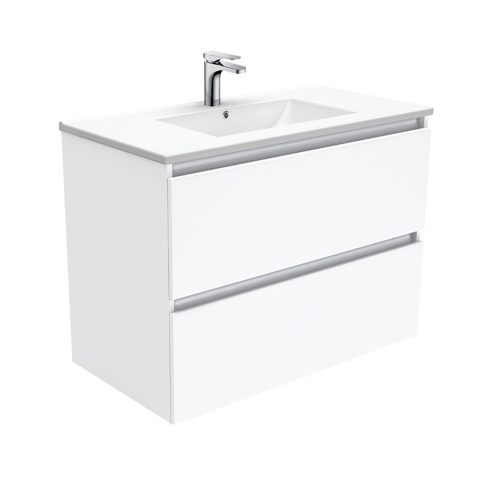 Fienza Dolce Quest 900mm Wall Hung Vanity Unit White TCL90Q (4505110151228)
