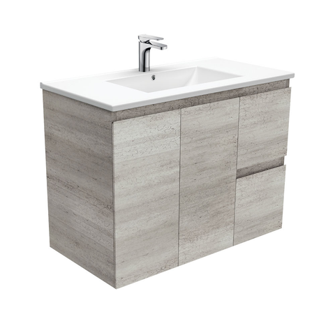 Fienza Dolce Edge Industrial 900mm Vanity Wall Hung (Right Drawers) Industrial TCL90XR (4505112707132)