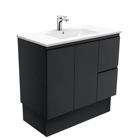 Fienza Dolce Black 900mm Vanity Kickboard (Right Drawers) Black TCL90ZBKR (4505113559100)