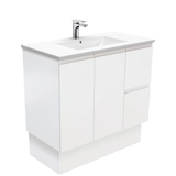 Fienza Dolce Fingerpull Matte 900mm Vanity Kickboard (Right Drawers) Matte White TCL90ZKR (4505111724092)