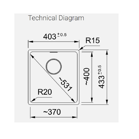 Franke Sink Maris Single Bowl 370mm Flushmount Stone Grey MRG210-37B - SG