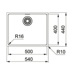 Franke Sink Maris Single Bowl 500mm- Stainless Steel- MRX210-50
