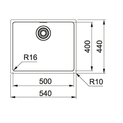 Franke Sink Maris Single Bowl 500mm- Stainless Steel- MRX210-50 (4429427048508)