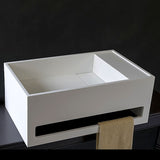 Kaskade York Rectangular Basin 500mm Stone Matte White YORK200