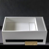 Kaskade York Rectangular Basin 500mm Stone Matte White YORK200