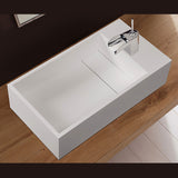 Kaskade York Rectangular Basin 400mm Stone Matte White YORK120