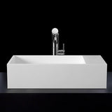 Kaskade York Rectangular Basin 400mm Stone Matte White YORK120