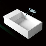 Kaskade York Rectangular Basin 500mm Stone Matte White YORK150