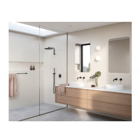 Phoenix Vivid Shower Rose 300mm Round Matte Black V5005-10