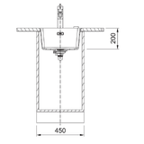 Franke Sink Maris Single Bowl 370mm Flushmount Inc.DT651 Matte Black MRG210-37FPC - MB