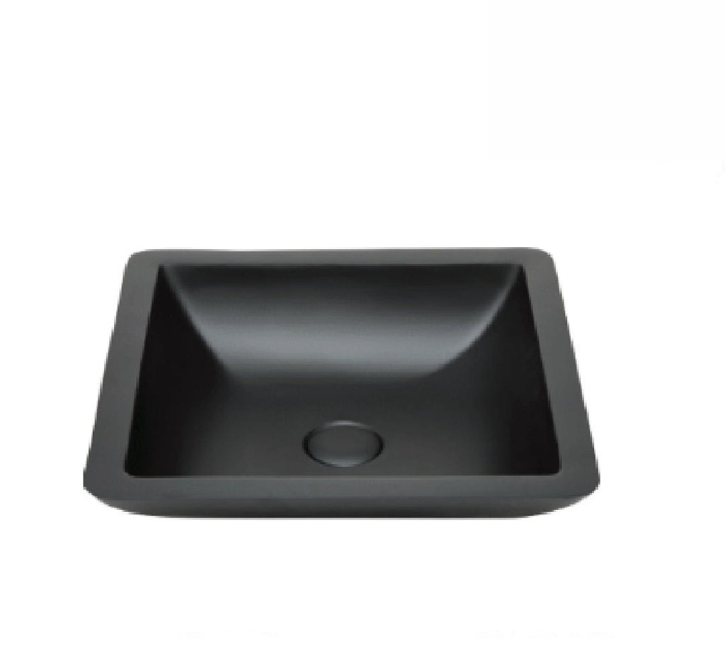 Fienza Above Counter Solid Surface Basin Classique 420 Matte Black (2530540388412)