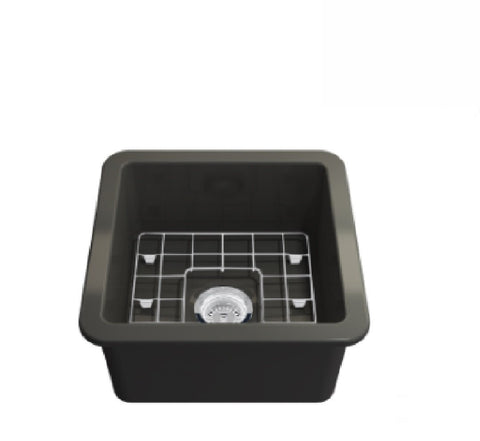 Turner Hastings Butler Cuisine Single Bowl Sink 46 x 46 Matte Black (2530554183740)