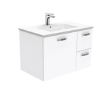 Fienza Dolce Ceramic 750mm Vanity wall hung with handles 1th (Left Hand Draws) White TCL75JL (4488982888508)