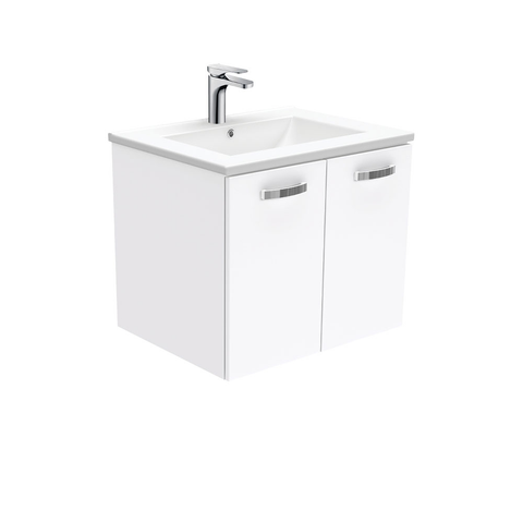 Fienza Dolce Ceramic 600mm Vanity wall hung with handles White TCL60J (4488982822972)