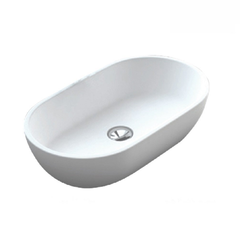 Fienza Above Counter Solid Surface Basin Nero Matte White CSB63 (2530540585020)