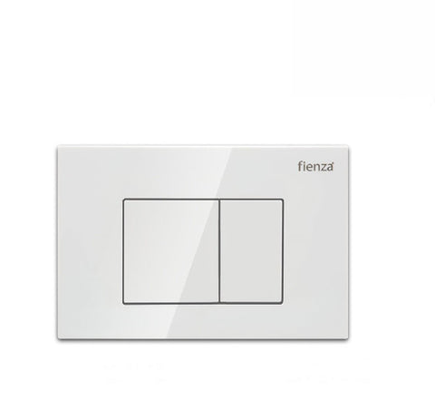Fienza Flush Plate Gloss White Square Button (2530549399612)