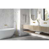 Phoenix Vivid Slimline Oval Floor Mounted Bath Mixer Brushed Gold VV745-12
